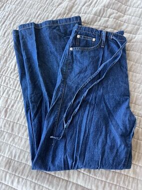 Zara Wide Leg Drawstring Jeans with Elastic Waistband